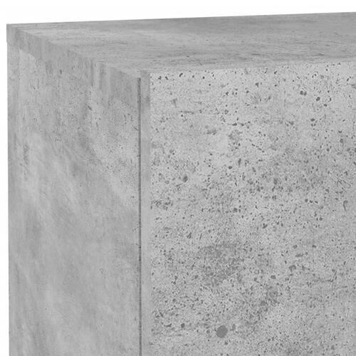 Sengebord med LED-lys 70x36x40,5 cm betongrå