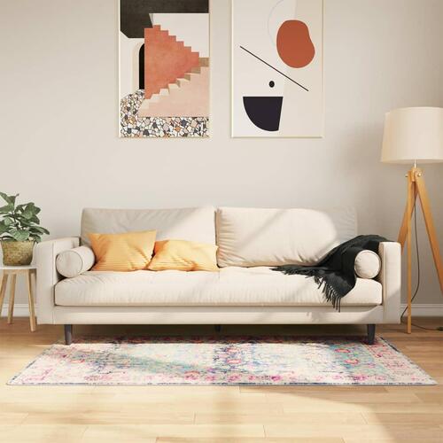 Gulvtæppe 80x150 cm vaskbart og skridsikkert flerfarvet