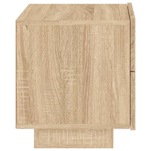 Sengebord med LED-lys 70x36x40,5 cm sonoma-eg