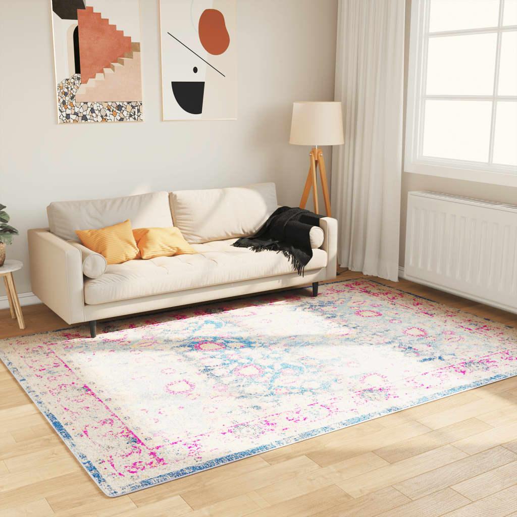 Gulvtæppe 160x230 cm vaskbart og skridsikkert flerfarvet