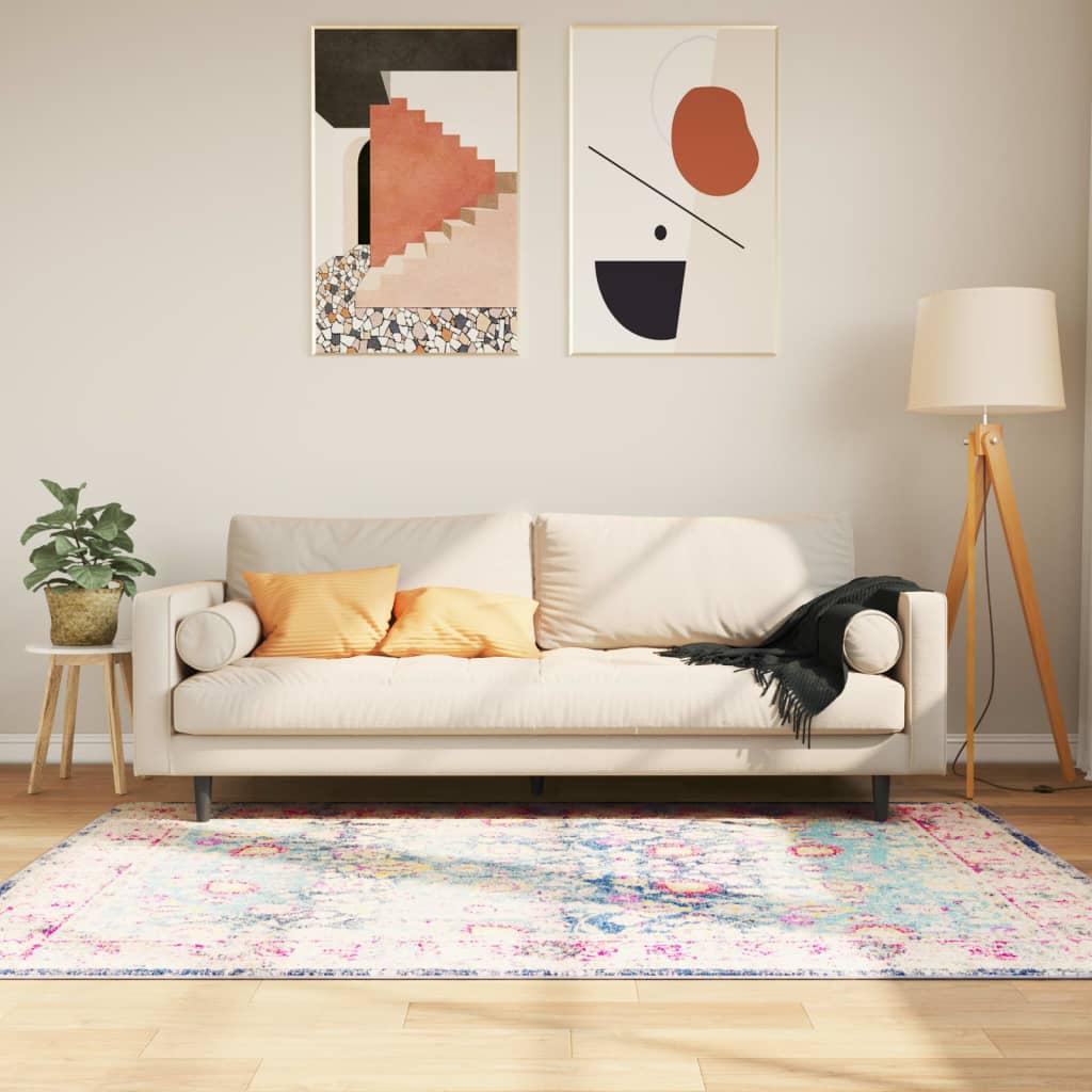 Gulvtæppe 120x180 cm vaskbart og skridsikkert flerfarvet