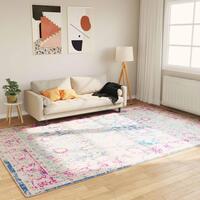 Gulvtæppe 190x300 cm vaskbart og skridsikkert flerfarvet