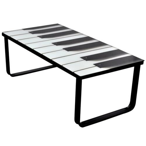 Sofabord med klaverprint glasbordplade