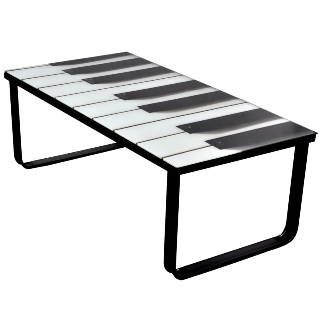 Sofabord med klaverprint glasbordplade