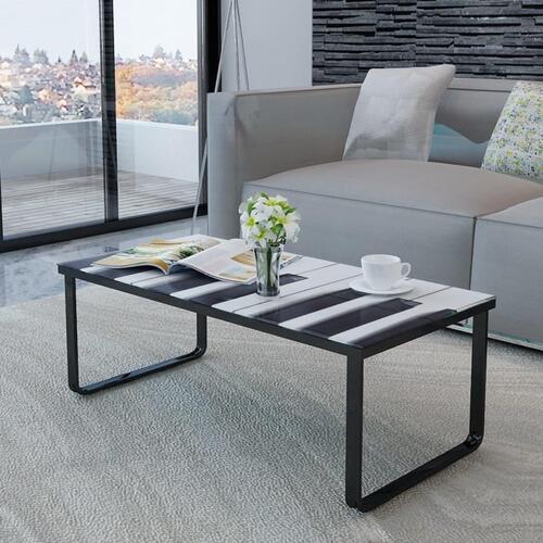 Sofabord med klaverprint glasbordplade