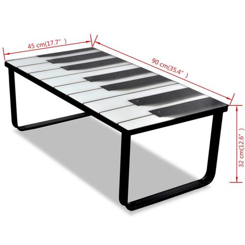 Sofabord med klaverprint glasbordplade
