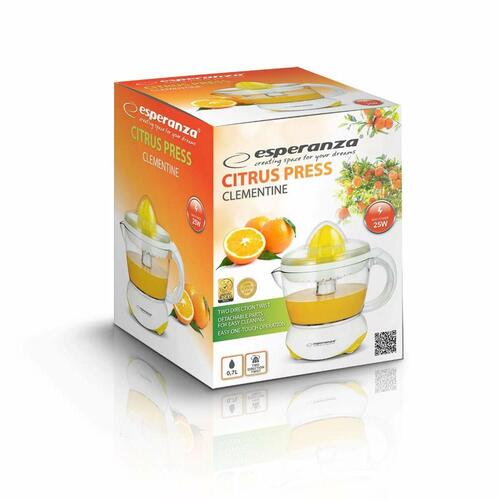 Elektrisk juicer Esperanza EKJ001Y Gul Hvid 25 W 700 ml