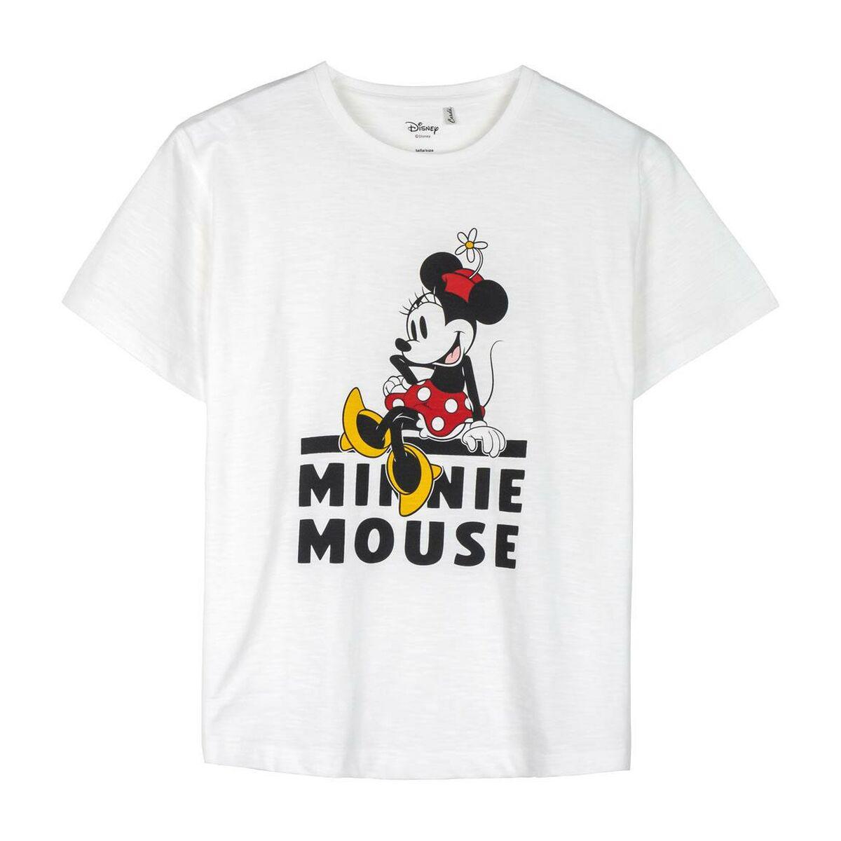 Kortærmet T-shirt til Kvinder Minnie Mouse Hvid S