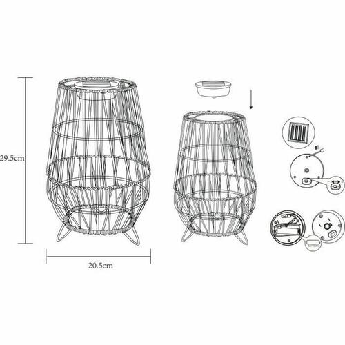 Solcellelampe Galix 30 cm