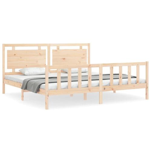 Sengeramme med sengegavl 180x200 cm massivt træ