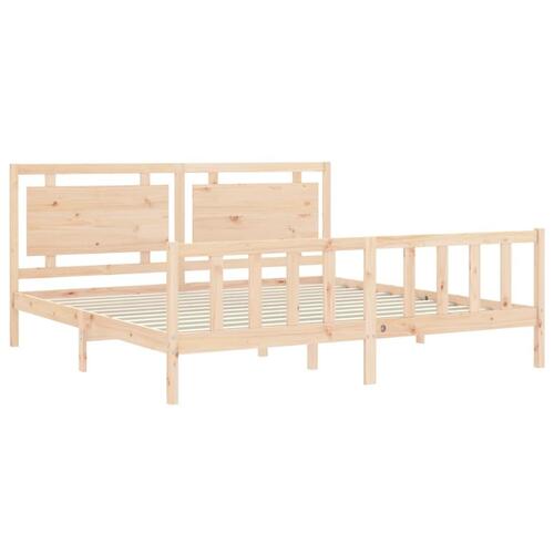 Sengeramme med sengegavl 180x200 cm massivt træ