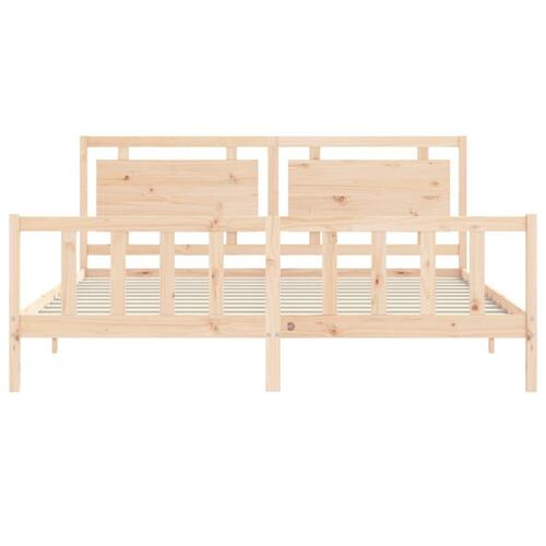 Sengeramme med sengegavl 180x200 cm massivt træ
