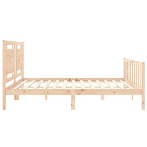 Sengeramme med sengegavl 180x200 cm massivt træ