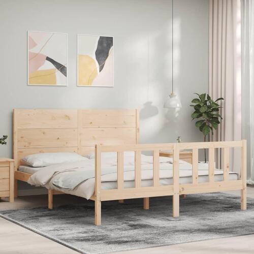 Sengeramme uden madras 160x200 cm massivt fyrretræ