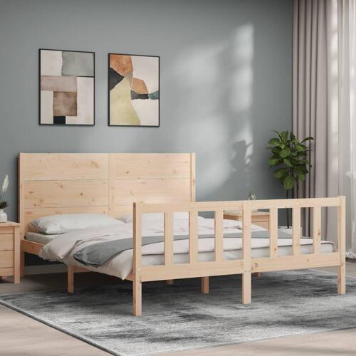 Sengeramme uden madras 160x200 cm massivt fyrretræ