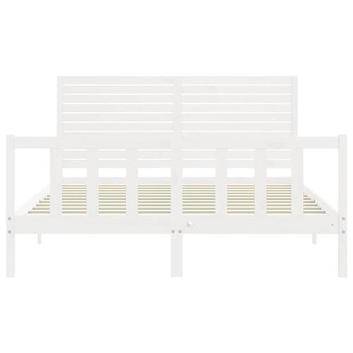 Sengeramme uden madras 160x200 cm massivt fyrretræ hvid