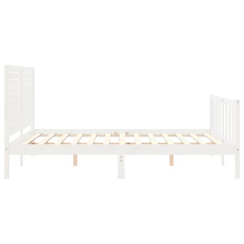Sengeramme uden madras 160x200 cm massivt fyrretræ hvid
