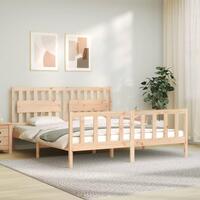 Sengeramme med sengegavl Super King Size massivt træ
