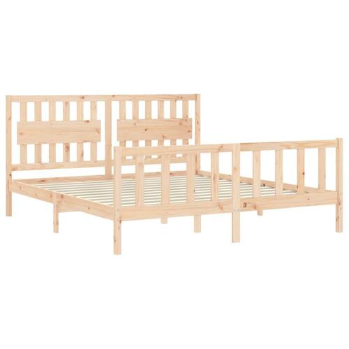 Sengeramme med sengegavl Super King Size massivt træ