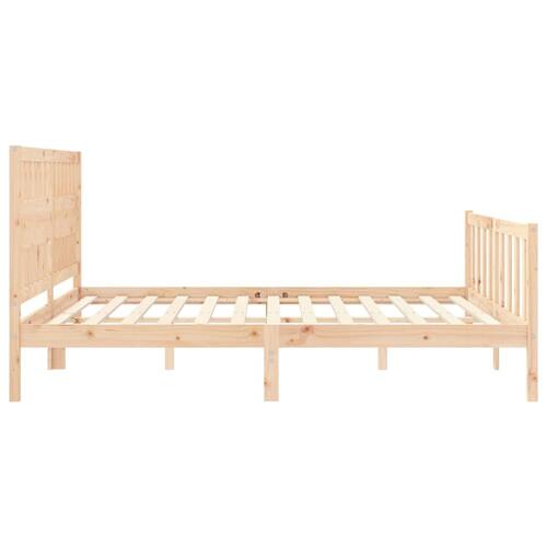 Sengeramme med sengegavl Super King Size massivt træ