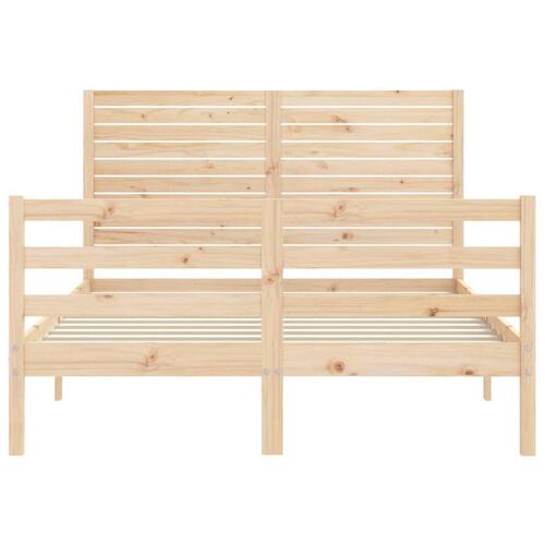 Sengeramme med sengegavl 140x200 cm massivt træ hvid