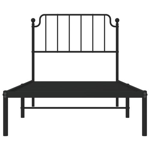 Sengeramme med sengegavl 90x190 cm metal sort