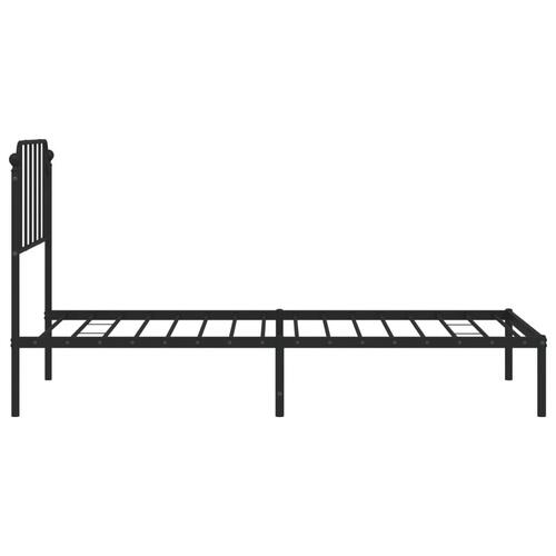 Sengeramme med sengegavl 90x190 cm metal sort