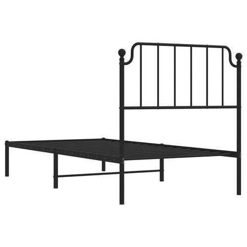 Sengeramme med sengegavl 90x190 cm metal sort