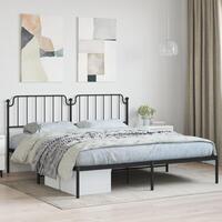 Sengeramme med sengegavl 180x200 cm metal sort