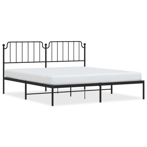 Sengeramme med sengegavl 180x200 cm metal sort