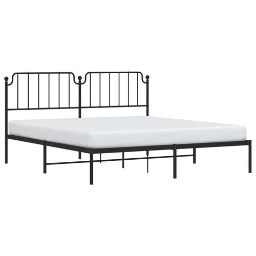 Sengeramme med sengegavl 180x200 cm metal sort