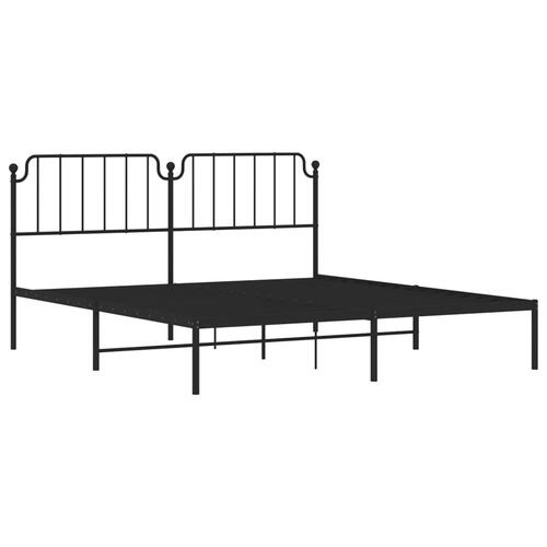 Sengeramme med sengegavl 180x200 cm metal sort