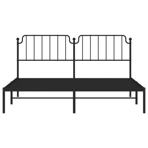 Sengeramme med sengegavl 180x200 cm metal sort