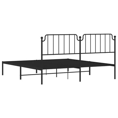 Sengeramme med sengegavl 180x200 cm metal sort