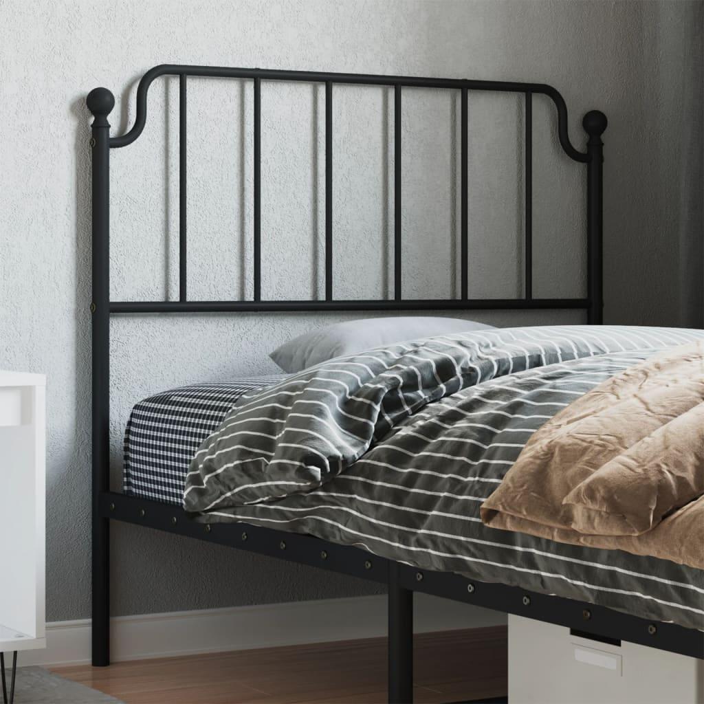 Sengegavl 100 cm metal sort