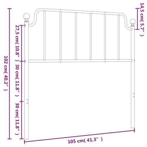 Sengegavl 100 cm metal sort