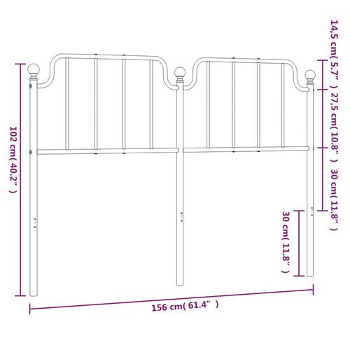 Sengegavl 150 cm metal sort