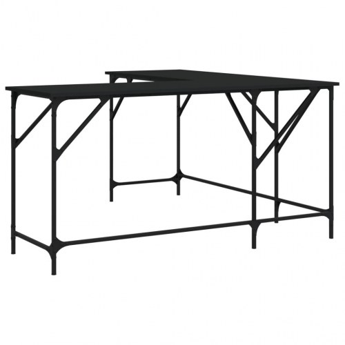 Skrivebord 149x149x75 cm konstrueret træ sort