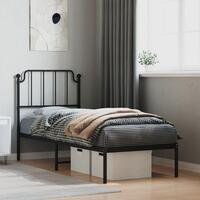 Sengeramme med sengegavl 80x200 cm metal sort