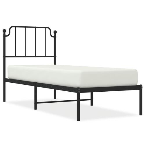 Sengeramme med sengegavl 80x200 cm metal sort