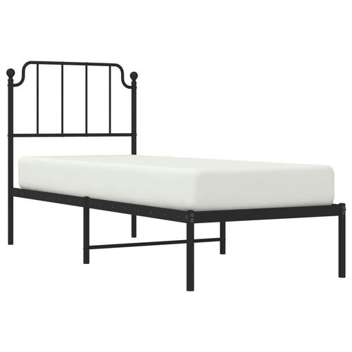 Sengeramme med sengegavl 80x200 cm metal sort
