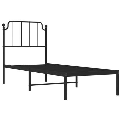 Sengeramme med sengegavl 80x200 cm metal sort