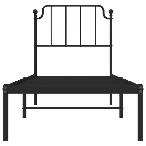 Sengeramme med sengegavl 80x200 cm metal sort