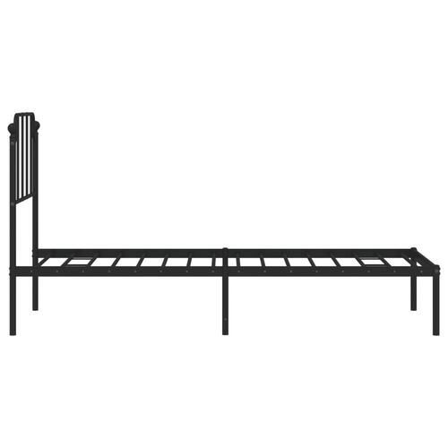 Sengeramme med sengegavl 80x200 cm metal sort