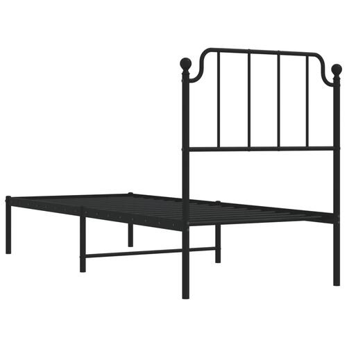 Sengeramme med sengegavl 80x200 cm metal sort