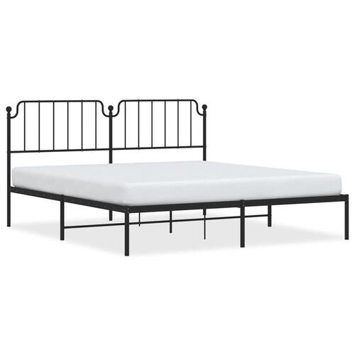 Sengeramme med sengegavl 160x200 cm metal sort