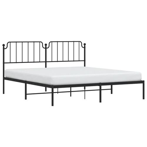 Sengeramme med sengegavl 160x200 cm metal sort
