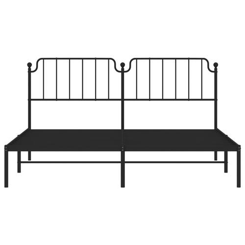 Sengeramme med sengegavl 160x200 cm metal sort