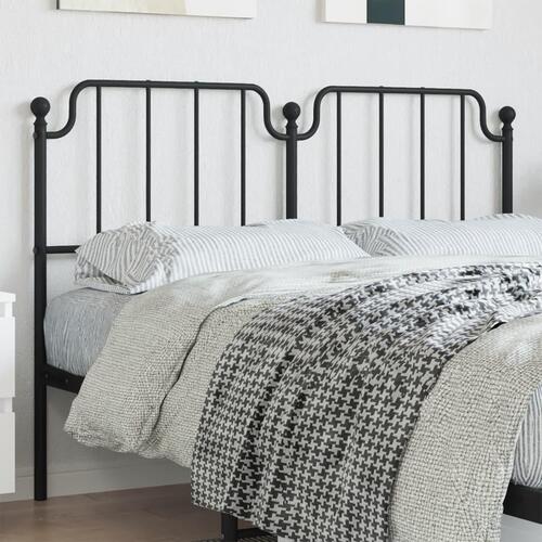 Sengegavl 160 cm metal sort