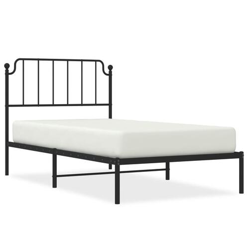 Sengeramme med sengegavl 100x190 cm metal sort